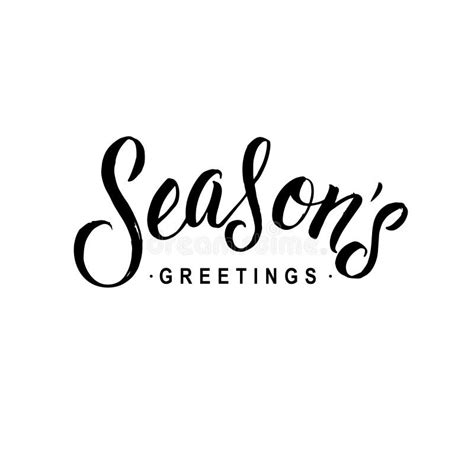 Season S Greetings Christmas Greeting Card With Calligraphy Stock