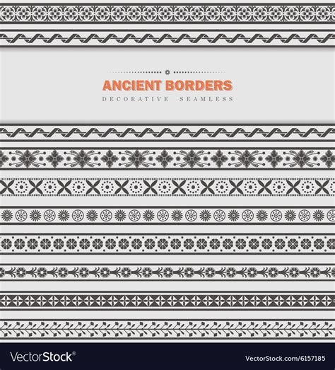 Set Of Seamless Ancient Borders Royalty Free Vector Image