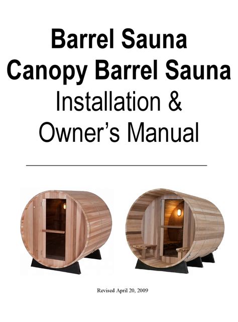 almost heaven saunas barrel sauna installation and owner s manual pdf download manualslib