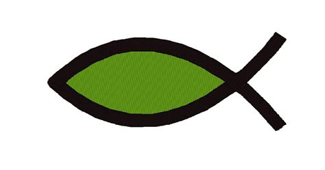 Ichthys Christian Fish Symbol Outline And Applique Instant Etsy