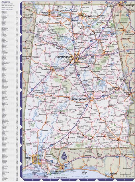 Printable Map Of Alabama With Cities Printable Map Of The United States