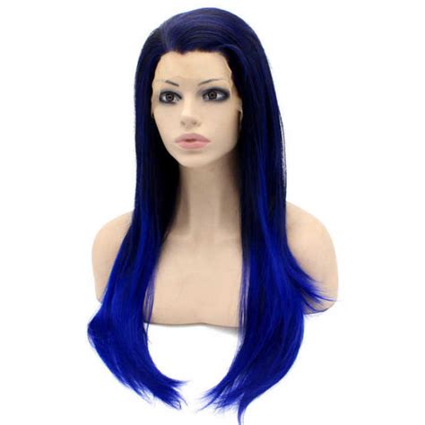 Dark Blue Wig Long Blue Wig