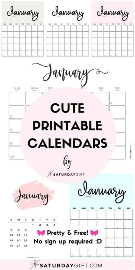 The planner template can be used for a month schedule with notes; Cute (& Free!) Printable January 2021 Calendar | SaturdayGift