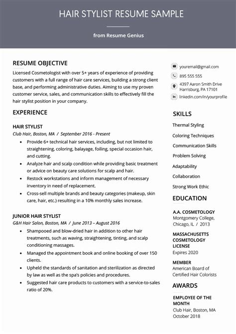 23 Entry Level Cosmetologist Resume Examples In 2020 Chef Resume