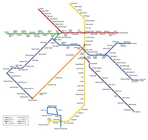 Delhi Metro Route Map Printable Graphics