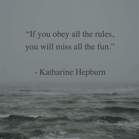 If You Obey All The Rules You Will Miss All The Fun Katharine