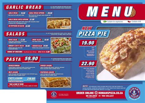 Romans Pizza Menu Updated Prices In South Africa 2024