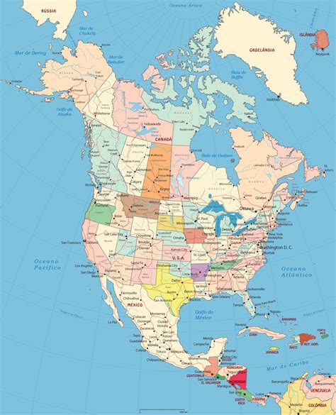 mapa de america del norte mapas norteamerica politico fisico images