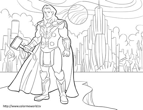 Thor Printable Coloring Pages