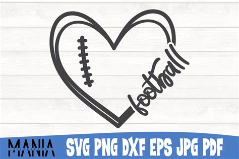 Football Heart Svg Cut File Design Graphic By Silhouettemania