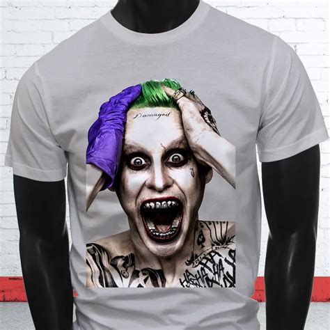 Suicide Squad Bat Man Art Movie Joker Villain Gotham City Mens White T