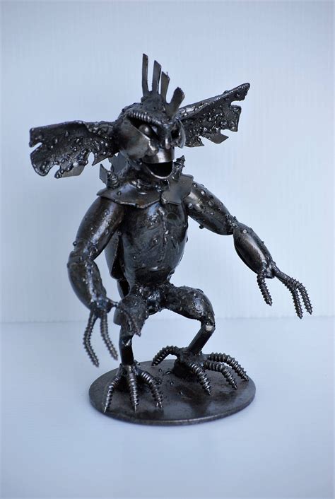 Monster Scrap Metal Sculpture Model Recycled Handmade Art T Etsy