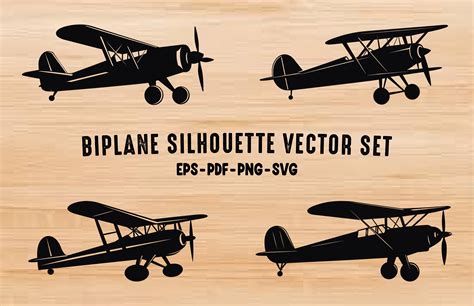 Vector Biplanes Silhouette Bundle Graphic By Gfxexpertteam · Creative