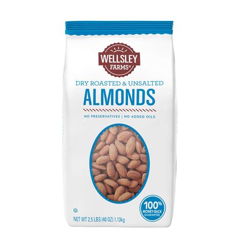 Wellsley Farms Dry Roasted And Unsalted Almonds Nuts 25 Lbs