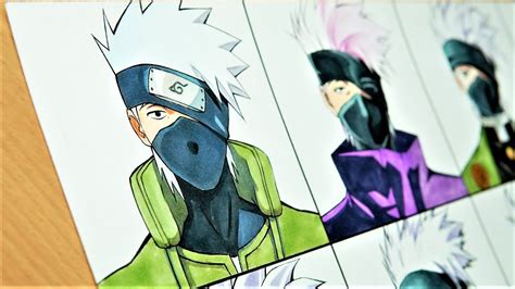 Drawing Kakashi In 12 Different Anime Styles ナルト 疾風伝 Youtube