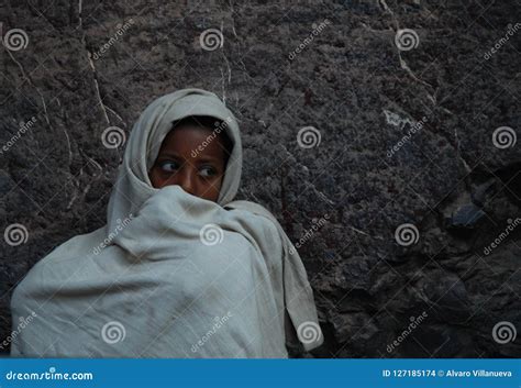 Lalibela Wollo Ethiopia Circa February 2007 Boy Staring While