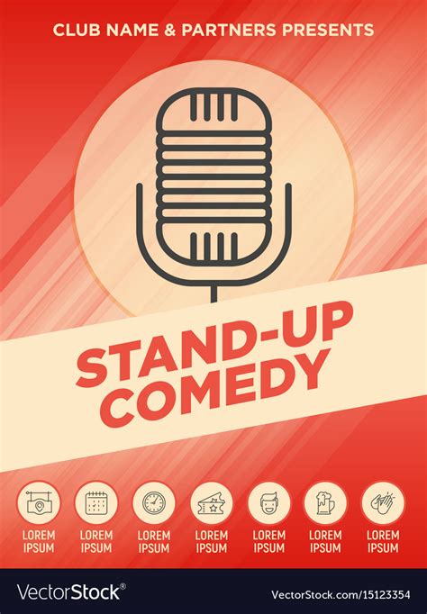 Stand Up Comedy Show Poster Royalty Free Vector Image