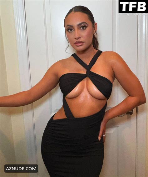 Francia Raisa Sexy Poses Showing Off Her Hot Boobs In A Black Dress On