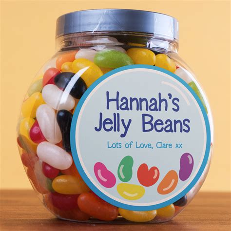 Personalised Jelly Beans Jar Jelly Heart Fivebug