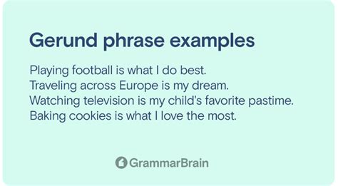 What Is A Gerund Phrase Definition Examples Grammar Grammarbrain