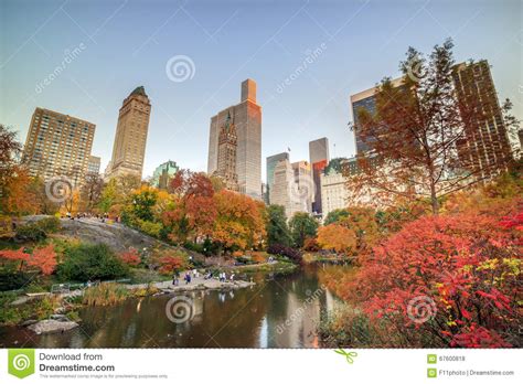 Central Park In Autumn Stock Photo Image Of Bridge Exterior 67600818