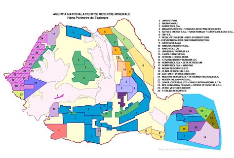 Toate foile hărţilor geologice şi hidrogeologice ale româniei editate până în prezent sunt stocate muzeul de geologie. Harta Resurse Romania