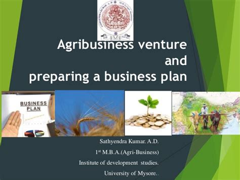 Preparing a business plan, a guide for. Agri Business Venture & Business plan