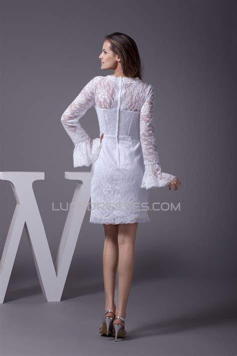 When you pick up our column wedding dresses you will feel hip and fashionable. Satin Lace Short/Mini Scoop Sheath/Column Long Sleeve ...