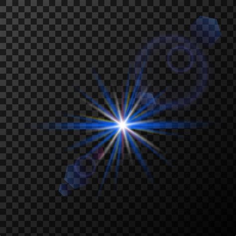Premium Vector A Blue Bright Star Flashes With Luminous Rays Radiant
