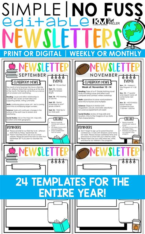 Editable Classroom Newsletter Templates Printable And Digital Files