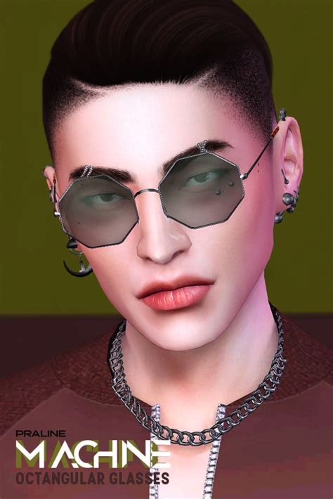 Must See Machine Octangular Glasses By Praline Sims Lana Cc Finds