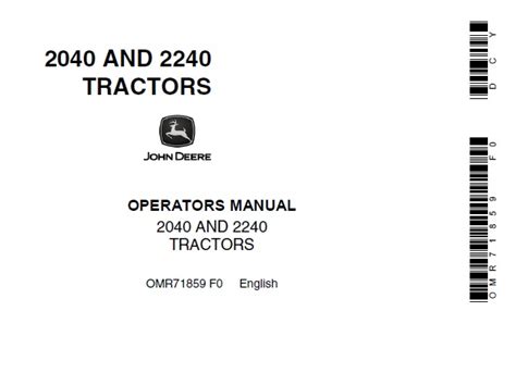 We did not find results for: John Deere 2040 and 2240 Tractors Operator's Manual ...