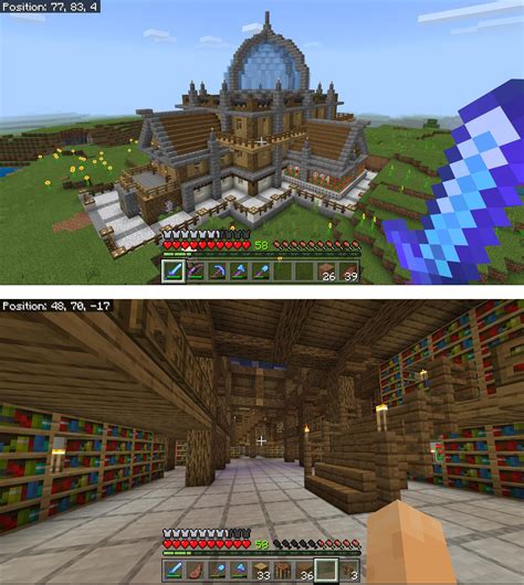 Finished My Library For My Bedrock Survival Realm Rminecraft