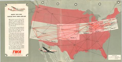 Twa Air Routes In The United States Curtis Wright Maps