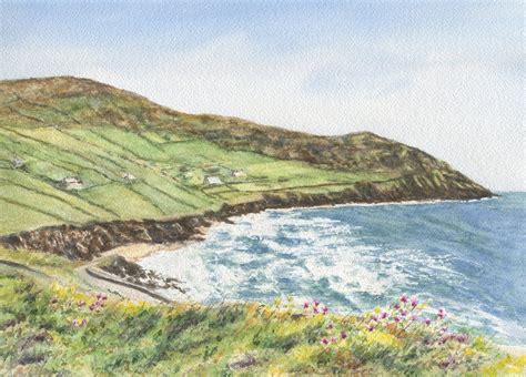Irish Seaside Ireland Watercolor Painting Print Irish Etsy