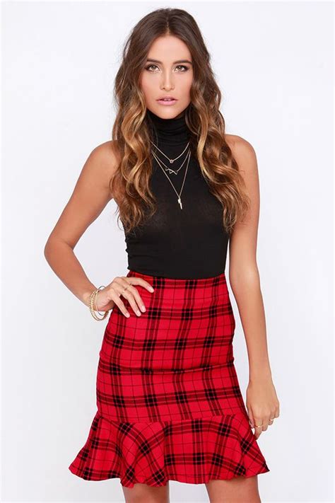 i solemnly square red plaid skirt red plaid skirt plaid skirts red plaid