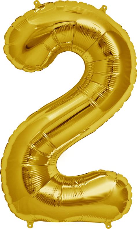 Number 2 Balloon 325 Gold