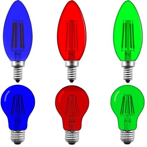 Blue Red Green Dimmable Led E12 E26 C35 A19 A60 Vintage Edison Bulb Led