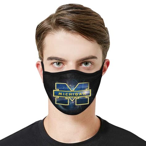 Michigan Wolverines Face Mask Atibacterial Fabric