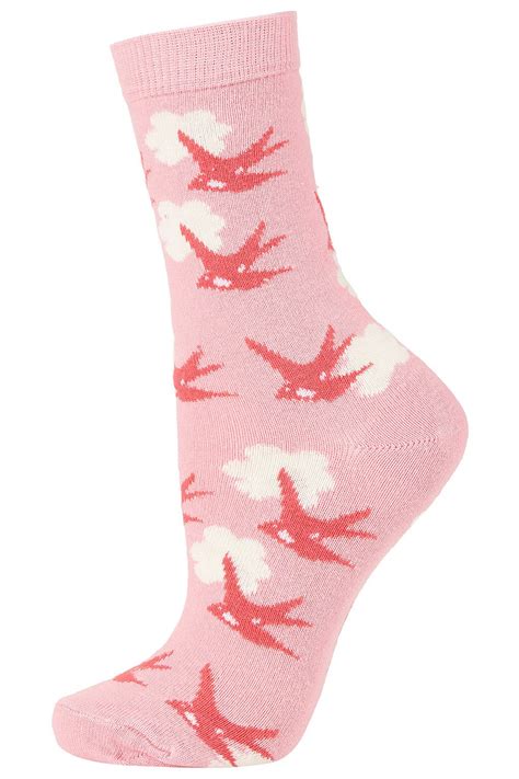 Pink Swallow Ankle Socks Tights And Socks Clothing Topshop Usa Lace Socks Socks And Tights