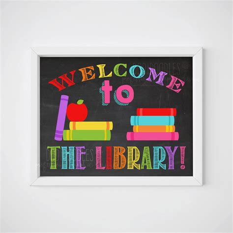 Library Welcome To The Library Classroom Signs Classroom Etsy Uk