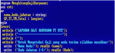 Membuat Program Menghitung Gaji Karyawan Dengan Pascal Crack Intro