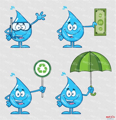 Blue Water Drop Cartoon Mascot Character 3 By Hittoon Thehungryjpeg
