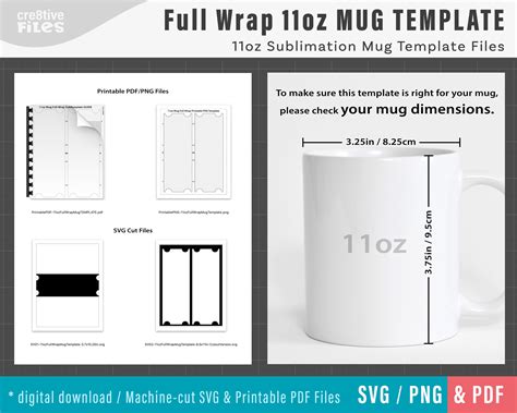 11 Oz Mug Sublimation Template SVG PNG PDF Printable Etsy