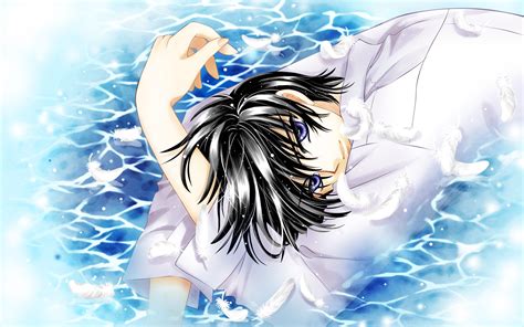 Water Wings Blue Eyes Anime Anime Boys Clamp Black Hair