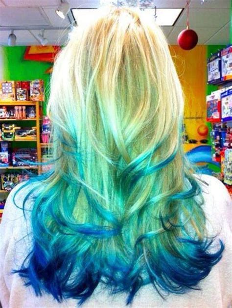 Blue Reverse Ombre Cute Hair Colors Long Hair Styles Hair Styles