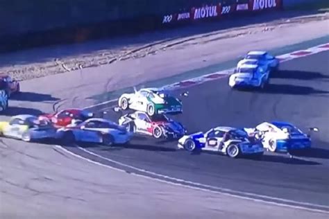 Watch A Crazy Crash End With One Porsche Atop Another