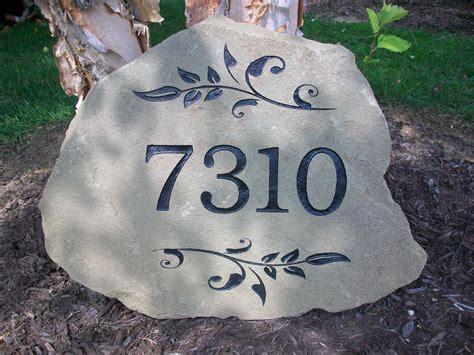 Custom Engraved Stone Address Marker Custom Engraved Stone Stone