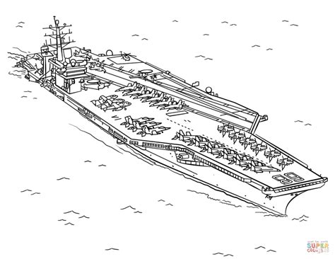 Uss Nimitz Aircraft Carrier Coloring Page Sketch Coloring Page The