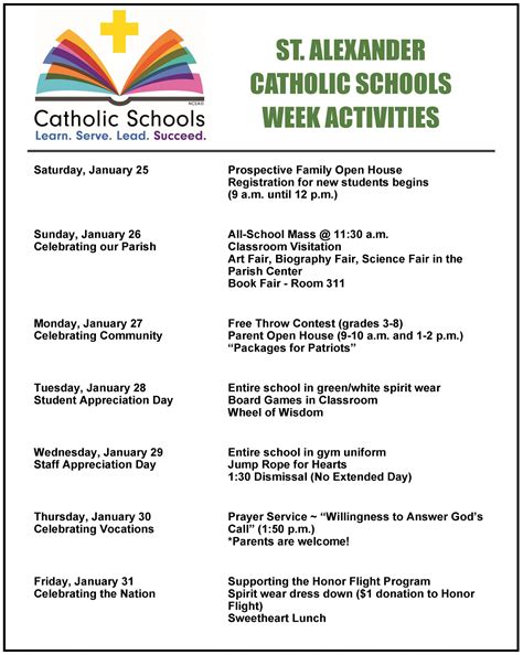 Catholic Schools Week Activities
